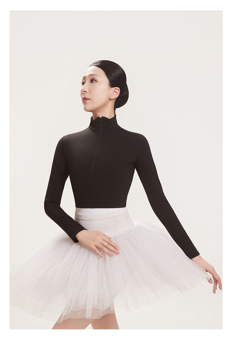 CICELYLI Girls’ & Women’s High-Neck Long-Sleeve Cropped Ballet Top