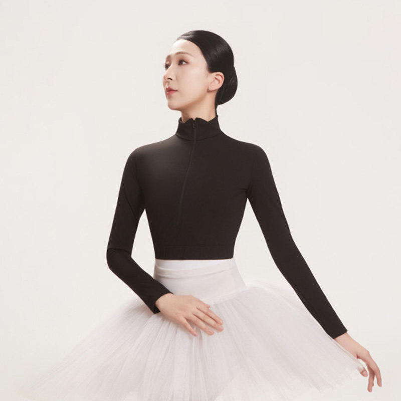 CICELYLI Girls’ & Women’s High-Neck Long-Sleeve Cropped Ballet Top