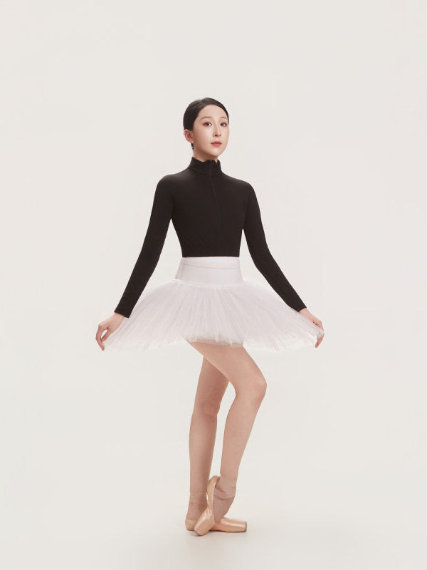 CICELYLI Girls’ & Women’s High-Neck Long-Sleeve Cropped Ballet Top